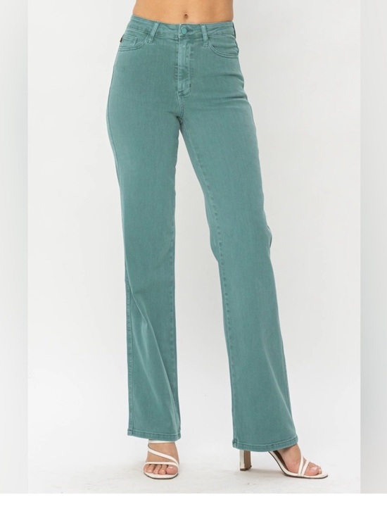 Denim - Judy Blue Jeans 11/30 High Waist Sea Green Straight Style Jb88621 Pants